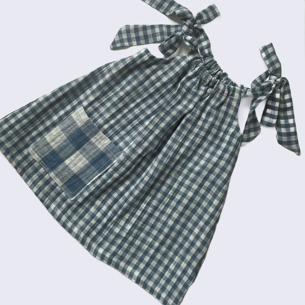 The Margot Blue Gingham Girls Dress