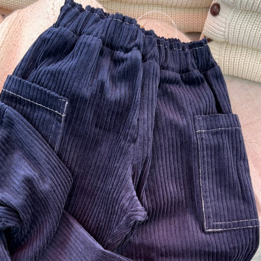 The Teddy Navy Cotton Jumbo Cord Jeans
